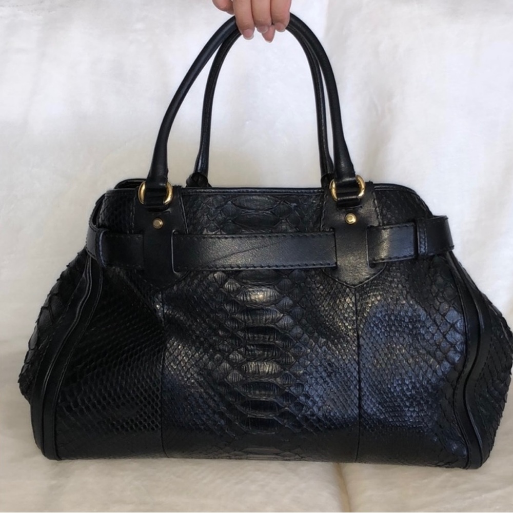 Gucci Gg Running Black Python Xl Oversized Tote B… - image 5